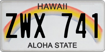 HI license plate ZWX741