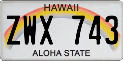 HI license plate ZWX743