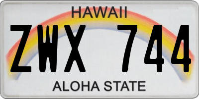 HI license plate ZWX744