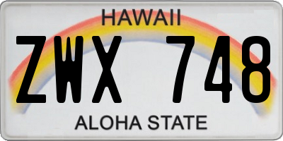HI license plate ZWX748
