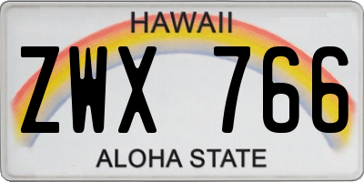HI license plate ZWX766