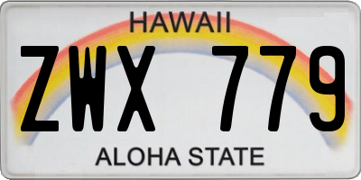 HI license plate ZWX779