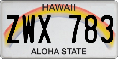 HI license plate ZWX783