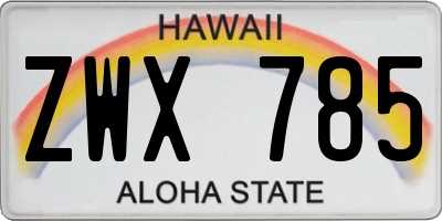 HI license plate ZWX785