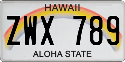 HI license plate ZWX789