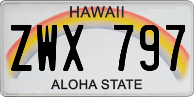 HI license plate ZWX797