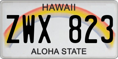 HI license plate ZWX823