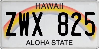 HI license plate ZWX825