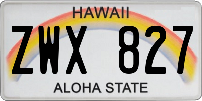 HI license plate ZWX827