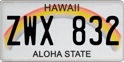 HI license plate ZWX832