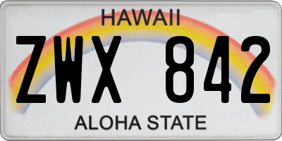 HI license plate ZWX842