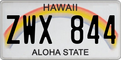 HI license plate ZWX844