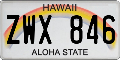HI license plate ZWX846
