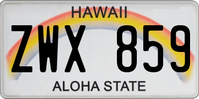 HI license plate ZWX859
