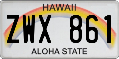 HI license plate ZWX861