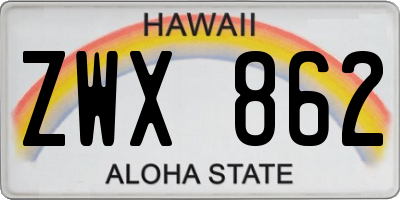 HI license plate ZWX862