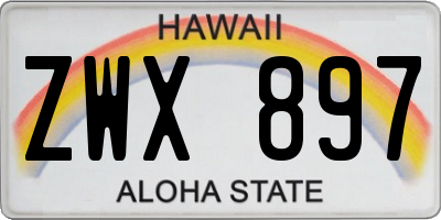 HI license plate ZWX897