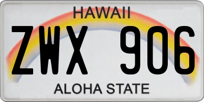 HI license plate ZWX906