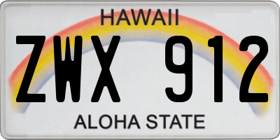 HI license plate ZWX912