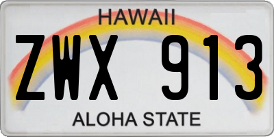 HI license plate ZWX913