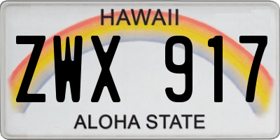 HI license plate ZWX917