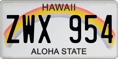 HI license plate ZWX954