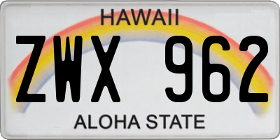 HI license plate ZWX962