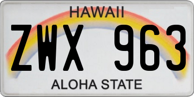 HI license plate ZWX963