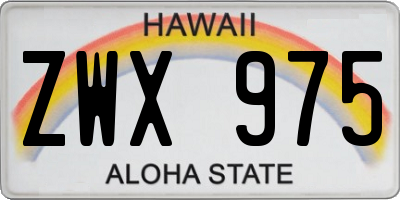 HI license plate ZWX975