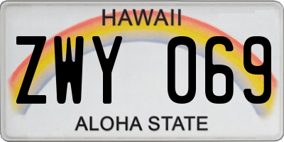 HI license plate ZWY069