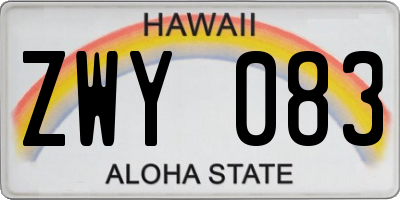 HI license plate ZWY083