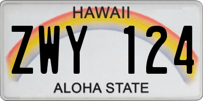 HI license plate ZWY124