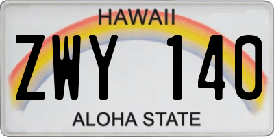 HI license plate ZWY140