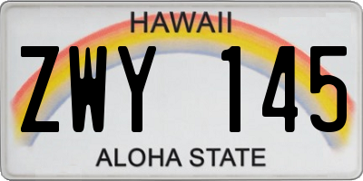 HI license plate ZWY145
