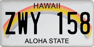 HI license plate ZWY158