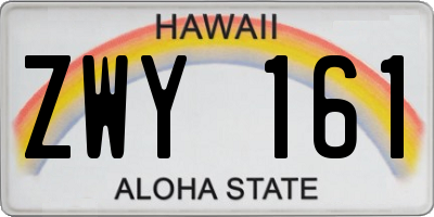 HI license plate ZWY161