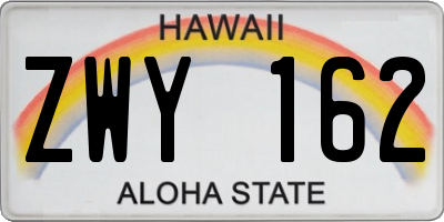 HI license plate ZWY162