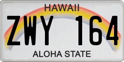 HI license plate ZWY164