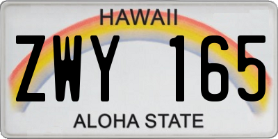 HI license plate ZWY165
