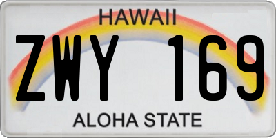 HI license plate ZWY169