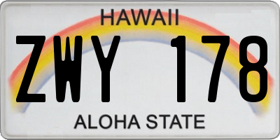 HI license plate ZWY178