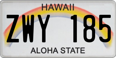 HI license plate ZWY185