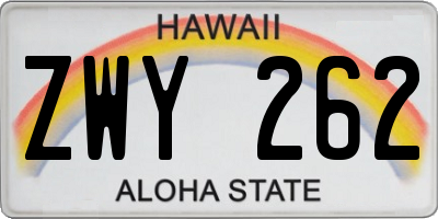 HI license plate ZWY262