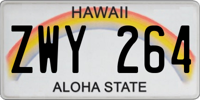 HI license plate ZWY264