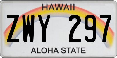 HI license plate ZWY297