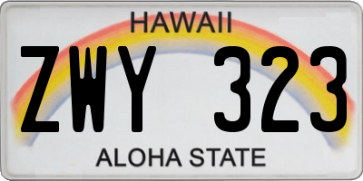 HI license plate ZWY323