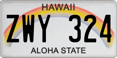 HI license plate ZWY324