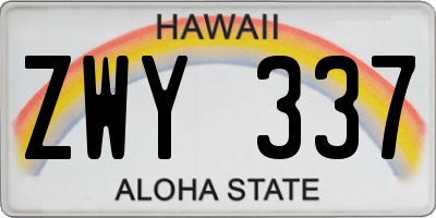 HI license plate ZWY337