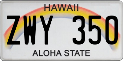 HI license plate ZWY350