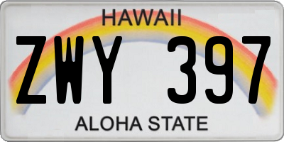 HI license plate ZWY397